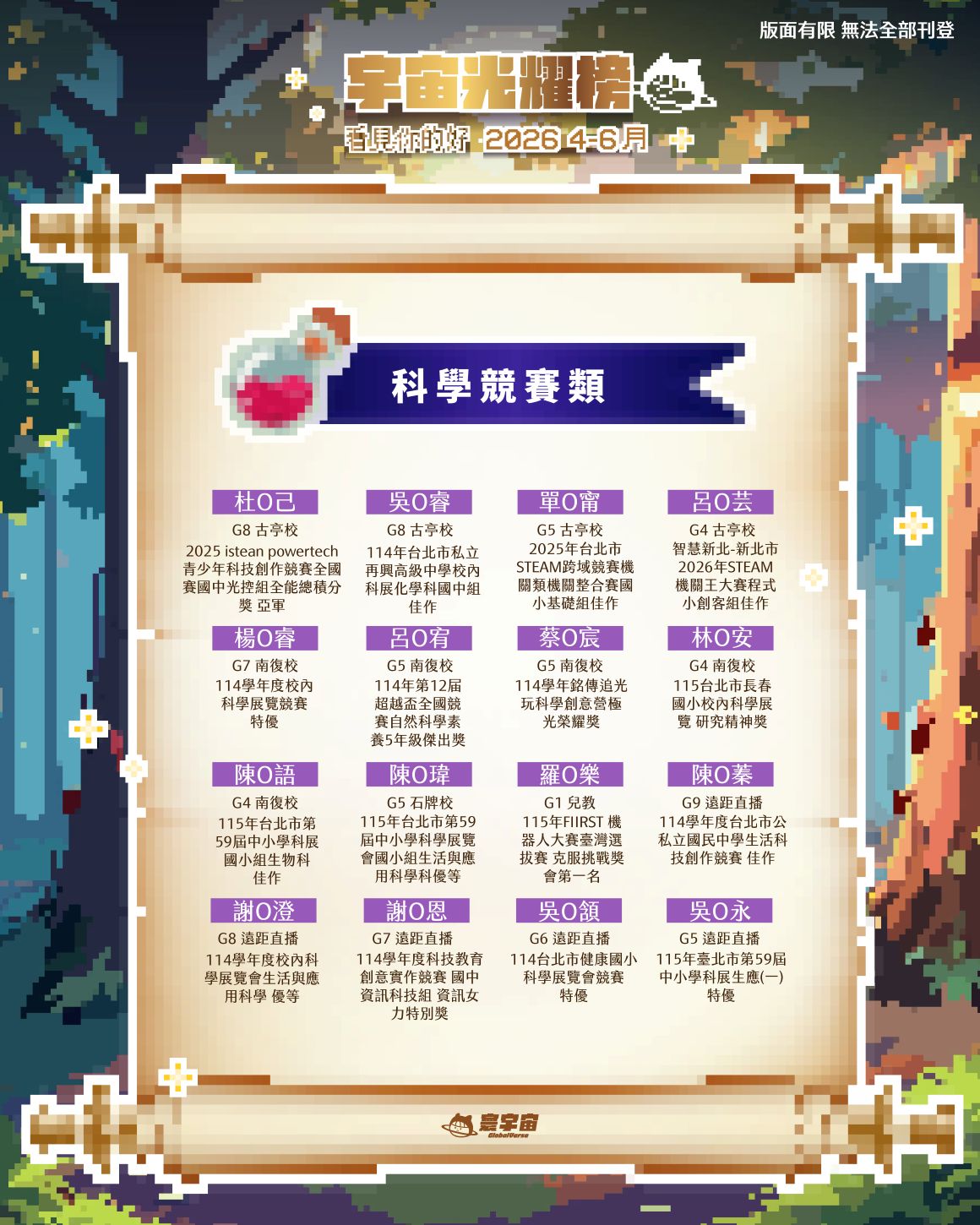 科學競賽榜單